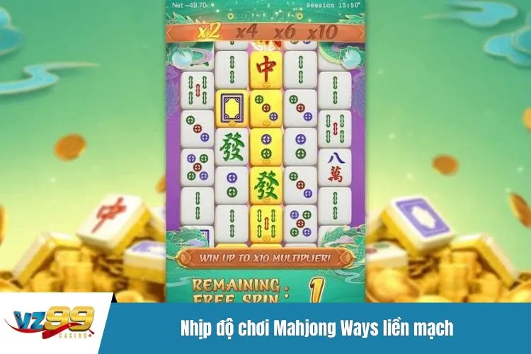 Nhịp độ chơi Mahjong Ways liền mạch mang đến cảm giác mê đắm