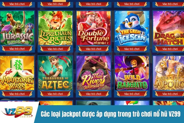 Các loại jackpot được áp dụng trong trò chơi nổ hũ VZ99